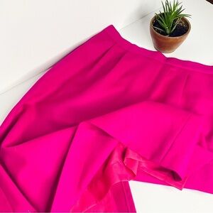 Vintage Wool Skirt Hot Pink Midi A-Line Back Zip 4 6